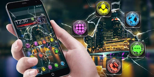 Broken Screen Night City Theme🌃 screenshot 4