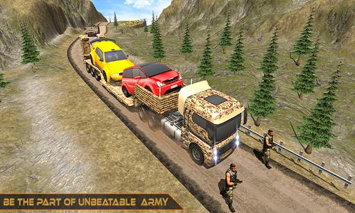 Offroad Army Car Transporter - World War Challenge screenshot 1