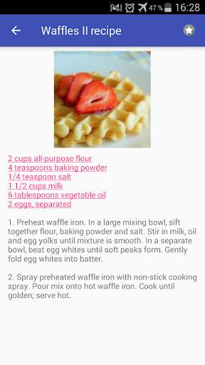 Waffles recipes with photo offline screenshot 2