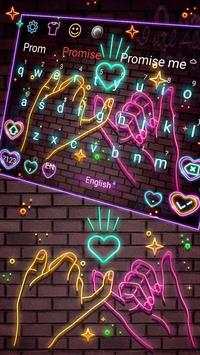 Neon Pink Promise Keyboard Theme screenshot 2