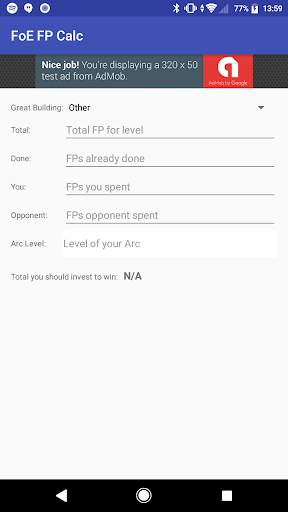 FoE FP Calculator screenshot 1
