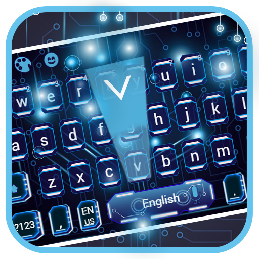 Blue Circuit Technology Keyboard Theme icon