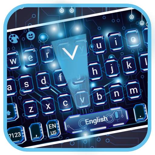 Blue Circuit Technology Keyboard Theme 10001004