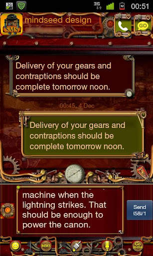 Steampunk GO SMS Theme screenshot 1