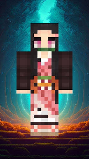 Nezuko Skin for Minecraft screenshot 2