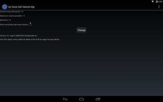 )s) Voice Call Volume Mgr screenshot 2