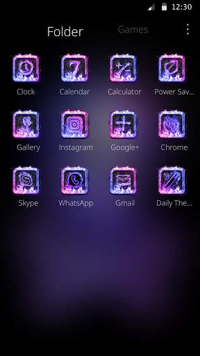 Flaming Violet Skull Theme screenshot 6