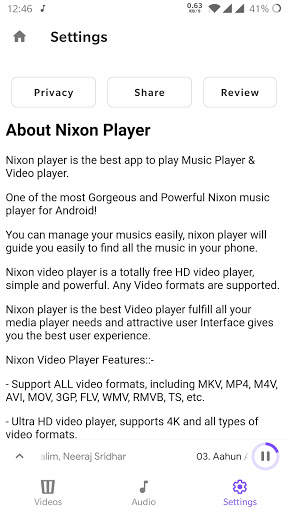 Nixon Player screenshot 5