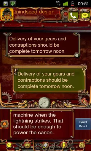 Steampunk GO SMS Theme screenshot 1