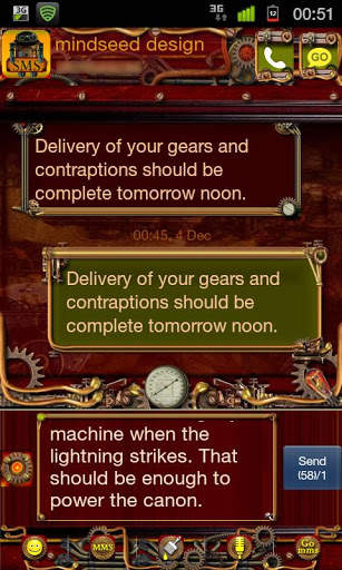 Steampunk GO SMS Theme screenshot 1
