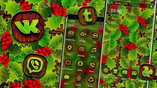Holly Leaves Launcher Theme screenshot 1
