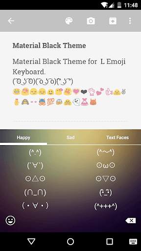 Material Black Emoji Keyboard screenshot 3