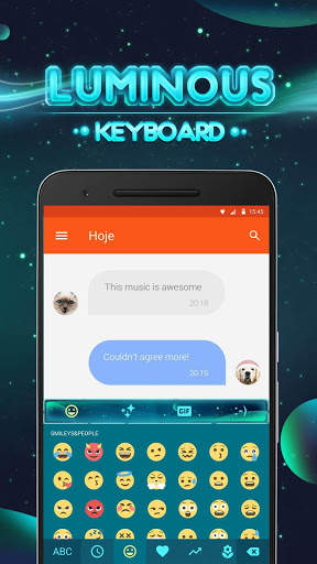 Luminous Emoji Keyboard Theme screenshot 2