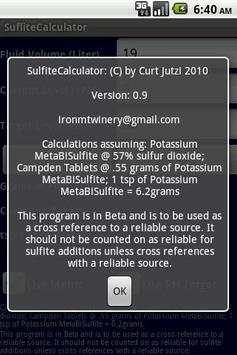 Sulfite/Sulfate Calculator screenshot 2