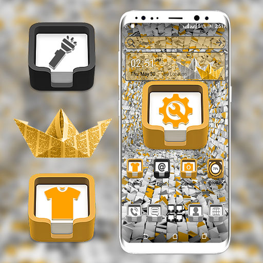 Creative 3D Box Launcher Theme أيقونة