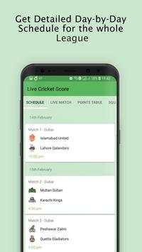 Live Cricket Score - PSL 2019 screenshot 1