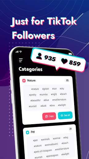 TikTag: Followers Boost for TikTok, Get More Likes स्क्रीनशॉट 1