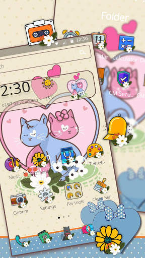 Cute Couple Love Cat Theme screenshot 4