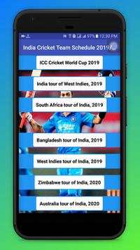 India Cricket Team Schedule 2019/20 screenshot 1