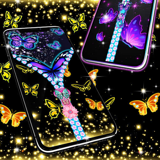 Neon butterflies zip locker screenshot 4