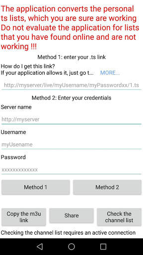 IPTV link converter TS to M3U screenshot 1