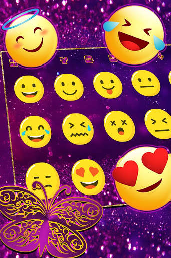 Purple Gold Butterfly Keyboard screenshot 3