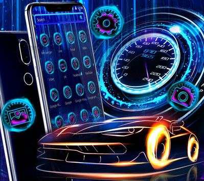 Neon Racing Car Speedometer Theme screenshot 2