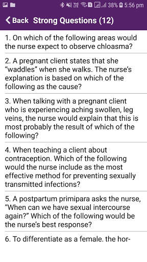 Maternal and Child Nursing Quiz स्क्रीनशॉट 7
