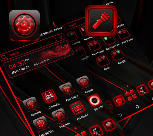 Red Black Launcher Theme screenshot 4
