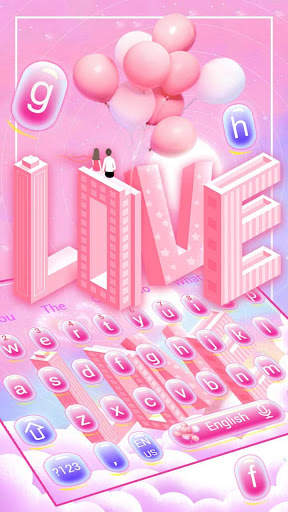 Pink Love Keyboard screenshot 2