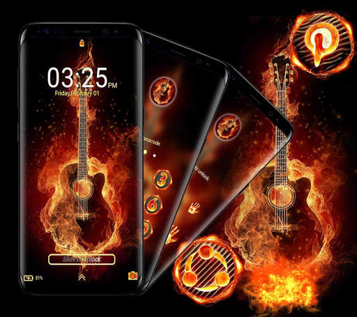 Fire Guitar Launcher Theme screenshot 3