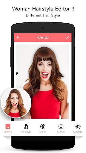 Woman hairstyle photoeditor screenshot 1
