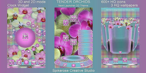 Tender Orchids 3D Next Launcher theme screenshot 2