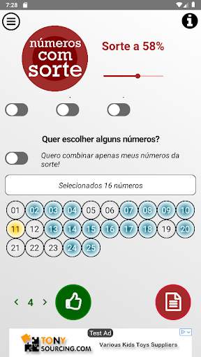 Números com Sorte: combinações para loteria screenshot 2