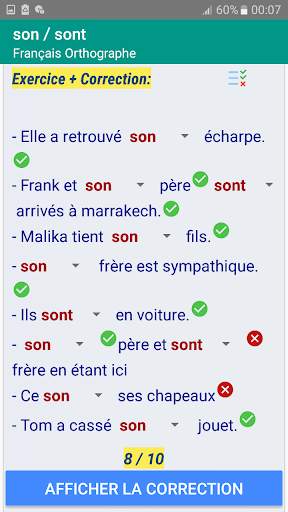 French Spelling, lessons   exercises   corrections स्क्रीनशॉट 8