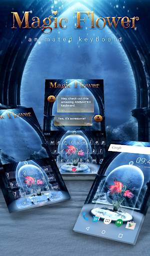 Magic Flower Animated Keyboard   Live Wallpaper screenshot 1