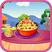 Chicken salad cooking icon