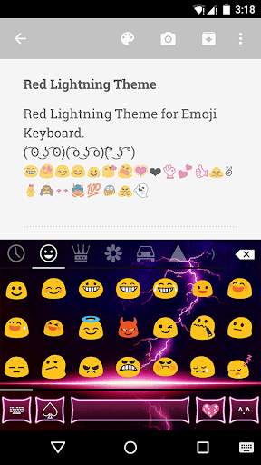 Red Lighting Theme – Emoji Keyboard ⚡ screenshot 2