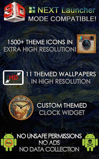 Next Launcher 3D Theme VanGogh screenshot 9