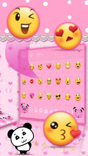Pink Cute Panda Keyboard screenshot 3