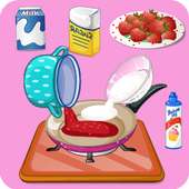Cooking games strawberries with cream logo