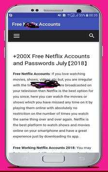 browser for Free Netflix Account 2018 screenshot 1