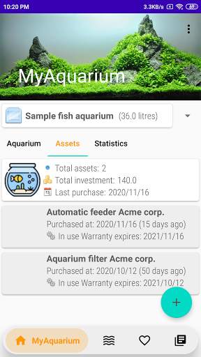 MyAquarium Fish tank manager screenshot 2