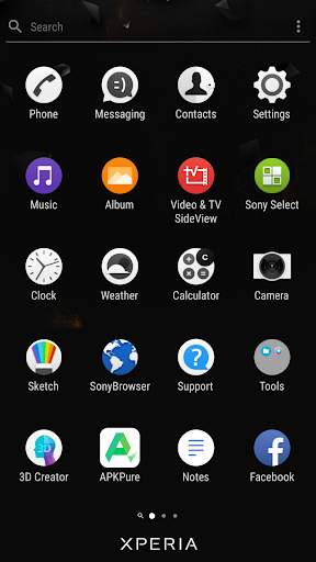 Pure Black-Sony Xperia theme 3 تصوير الشاشة