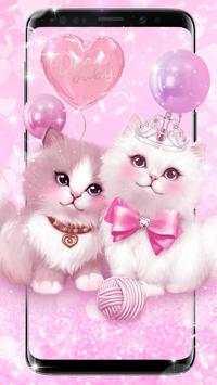 Tema Kucing Merah Muda Lucu screenshot 3