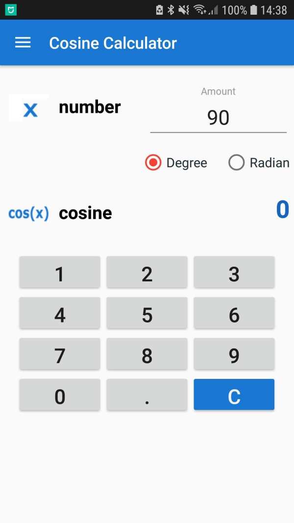 Cosine Calculator / cos(x) calculator 1 تصوير الشاشة