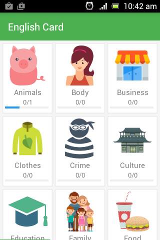 English vocabulary : flashcard 1 تصوير الشاشة