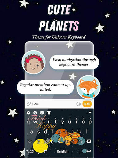 Cute Planets Keyboard Theme for Girls screenshot 1