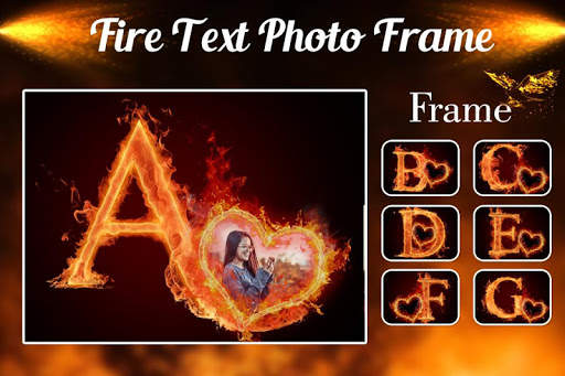 Fire Text Photo Frame Decoration Hindi screenshot 2
