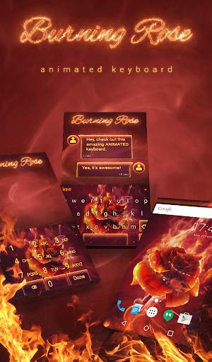Burning Rose Keyboard Theme स्क्रीनशॉट 1